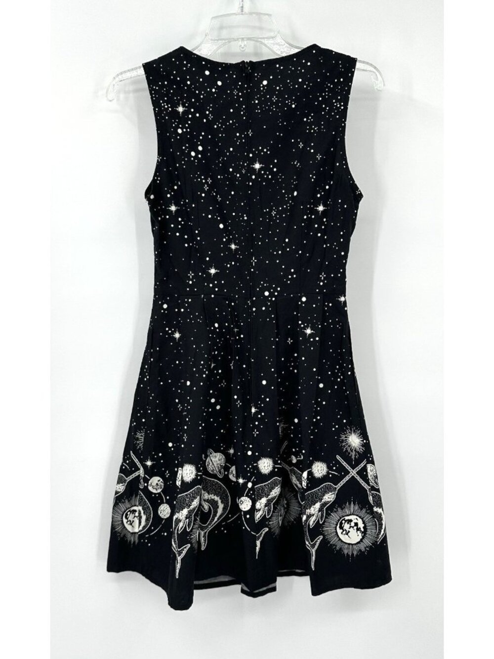 DANGERFIELD cosmic border print dress 6 whales celestial stars space galaxy goth - Picture 7 of 12